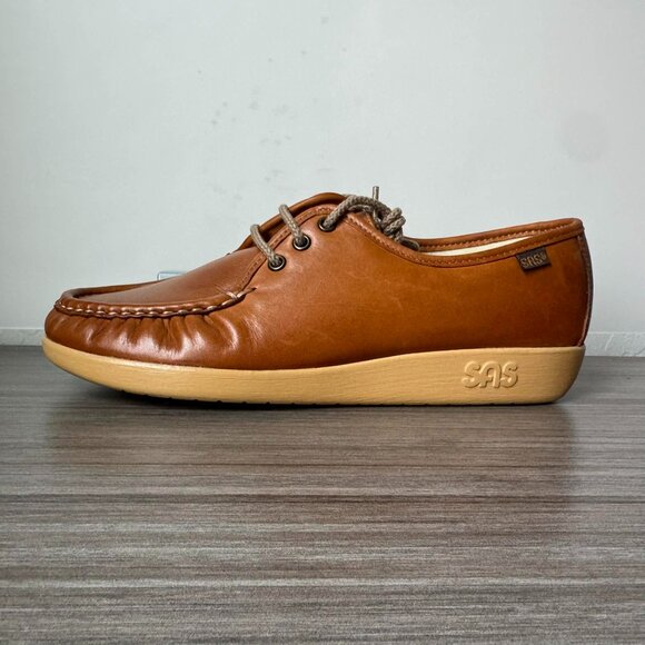 SAS Siesta 40th Anniversary Handsewn Lace Up Loafers Shoes$129 in British Tan - Picture 6 of 12